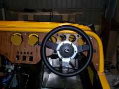 The dash in place from behind the driver's head